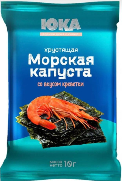 Чипсы из морск.капусты креветка Юка 10г