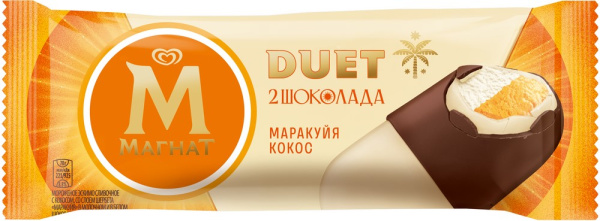 Мороженое Магнат эскимо сливочное кокос щербет маракуйя 70г