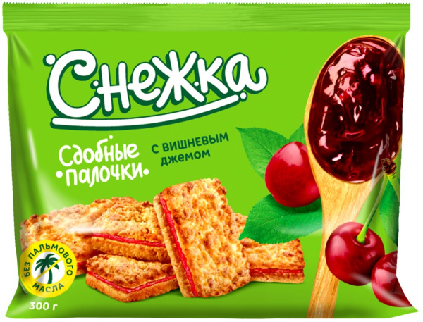 Снежка сдобные палочки с вишневым джемом 300г 