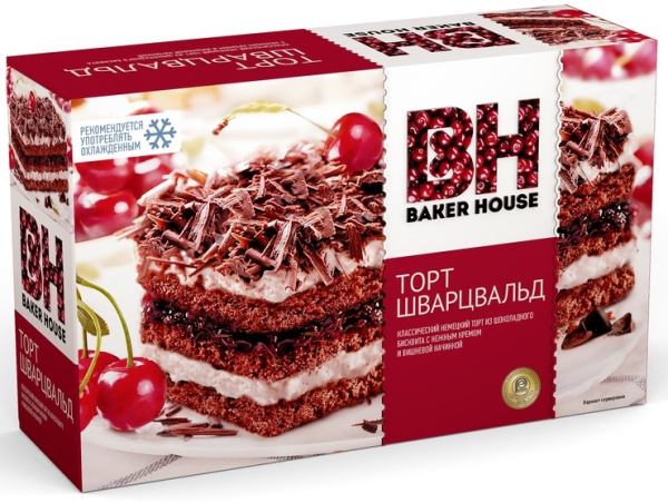 Торт бисквитный «Шварцвальд» Бейкер Хаус 350г