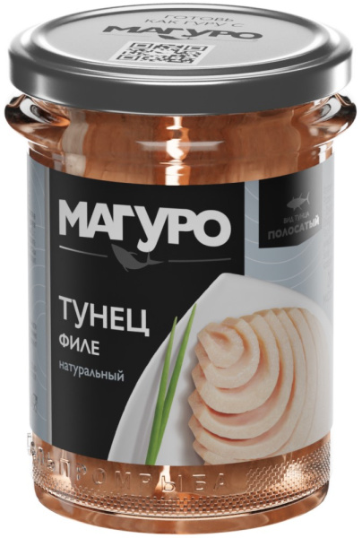 Тунец Магуро полосатый филе в натуральной заливке 200г